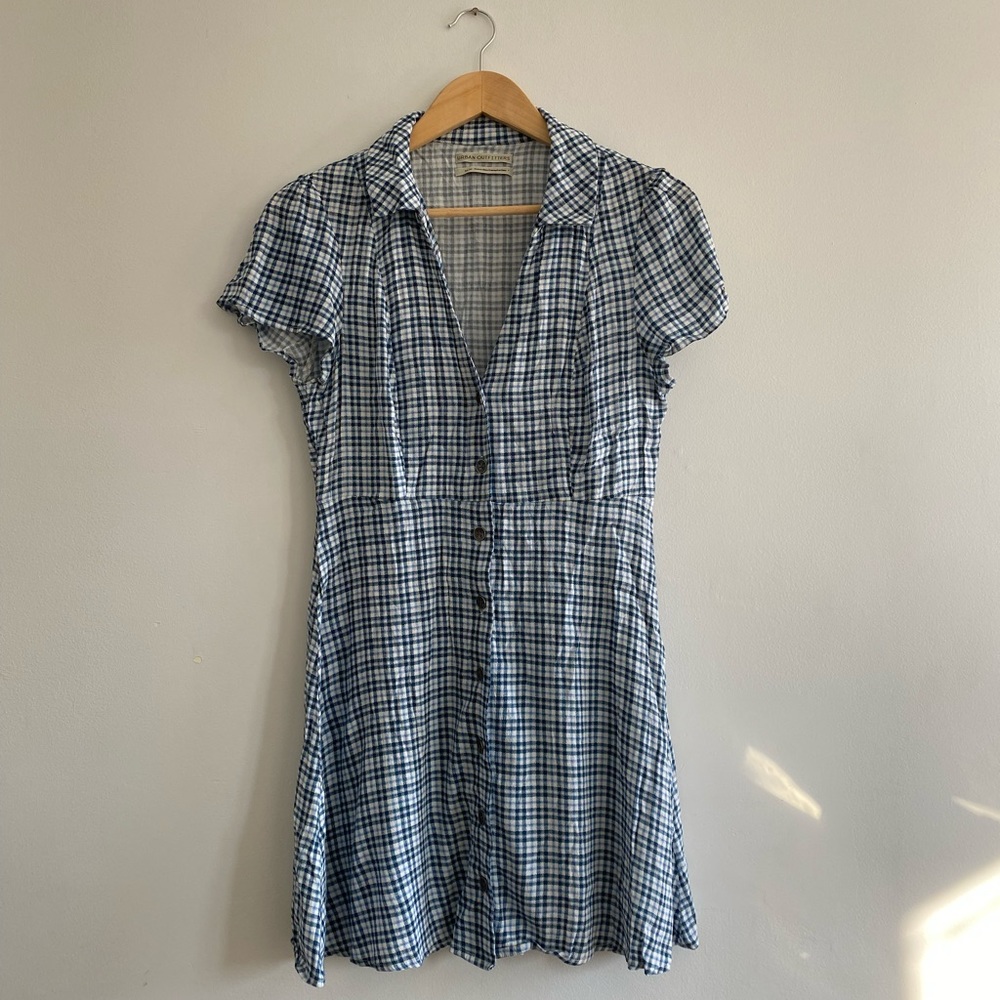 Urban Outfitters | Blue Mallory Button Down Mini Dress | Size Medium